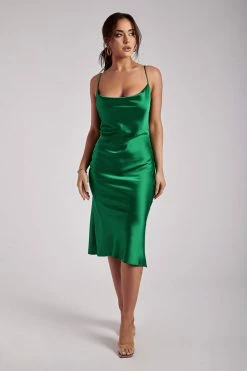 WNT Tabitha Cowl Neck Midi Dress - Green