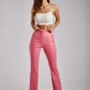 WNT Tyra Straight Leg Faux Leather Pants - Pink