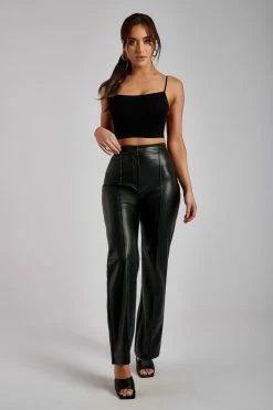 WNT Two Piece Sets Scout Faux Leather Piped Pants - Black 11 WNT Two Piece Sets Scout Faux Leather Piped Pants - Black