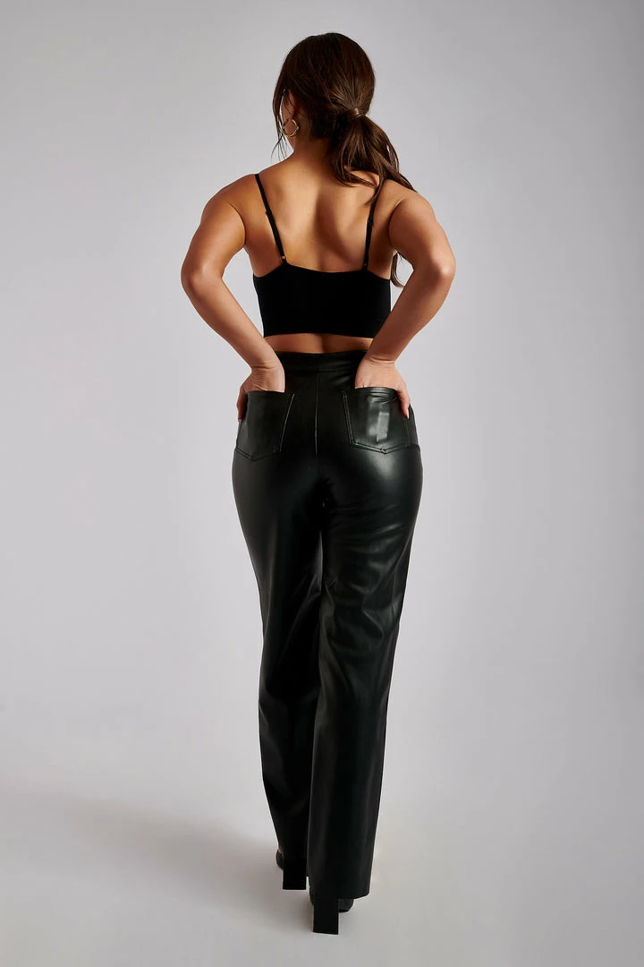 WNT Two Piece Sets Scout Faux Leather Piped Pants - Black 6 WNT Two Piece Sets Scout Faux Leather Piped Pants - Black