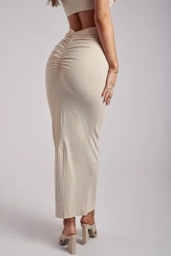 ROM Roxie V Waistband Maxi Skirt - Stone Two Piece Sets