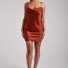 WNT Victoria Cowl Neck Mini Dress - Copper