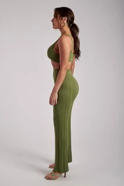 EMS Two Piece Sets Deanna Wide Leg Knitted Pants - Green