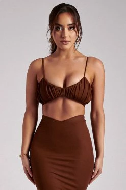 ROM Jordan Ruched Front V Front Top - Ginger Two Piece Sets