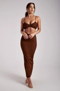 ROM Jordan Ruched Front V Front Top - Ginger Two Piece Sets