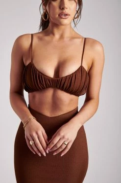 ROM Jordan Ruched Front V Front Top - Ginger Two Piece Sets