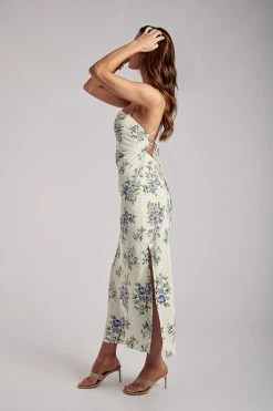WNT DRESSES Sydney Straight Neck Slip Maxi Dress - Floral Print