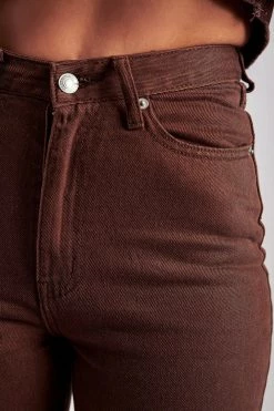 EMS Pia Split Side Wide Leg Jean - Chocolate All Bottoms