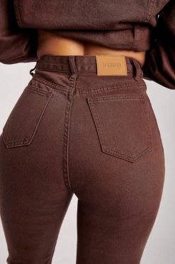 EMS Pia Split Side Wide Leg Jean - Chocolate All Bottoms