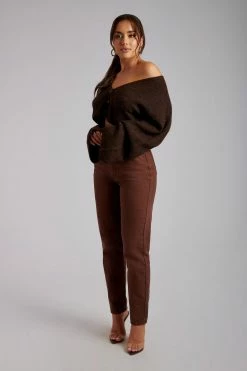 SKY Enchanted Garden Megan Wide Sleeve Cropped Knit Cardigan - Chocolate 20 SKY Enchanted Garden Megan Wide Sleeve Cropped Knit Cardigan - Chocolate