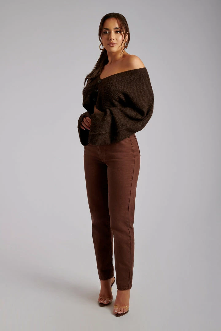 SKY Enchanted Garden Megan Wide Sleeve Cropped Knit Cardigan - Chocolate 10 SKY Enchanted Garden Megan Wide Sleeve Cropped Knit Cardigan - Chocolate
