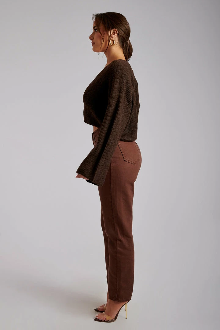 SKY Enchanted Garden Megan Wide Sleeve Cropped Knit Cardigan - Chocolate 11 SKY Enchanted Garden Megan Wide Sleeve Cropped Knit Cardigan - Chocolate