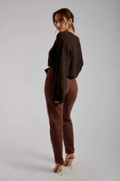 SKY Enchanted Garden Megan Wide Sleeve Cropped Knit Cardigan - Chocolate 14 SKY Enchanted Garden Megan Wide Sleeve Cropped Knit Cardigan - Chocolate