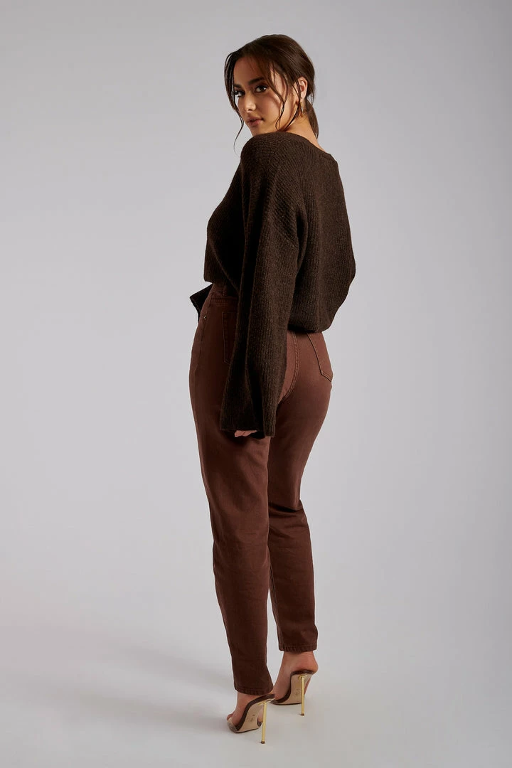 SKY Enchanted Garden Megan Wide Sleeve Cropped Knit Cardigan - Chocolate 4 SKY Enchanted Garden Megan Wide Sleeve Cropped Knit Cardigan - Chocolate