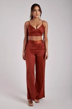 WNT Ashley Satin Crop Top - Copper All Tops
