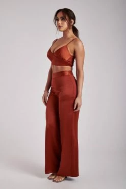 WNT Ashley Satin Crop Top - Copper All Tops