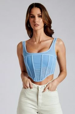 WNT All Tops Delaney Corset Bustier - Heritage Blue