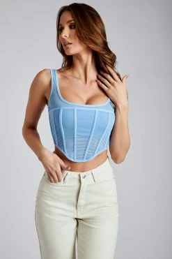 WNT All Tops Delaney Corset Bustier - Heritage Blue