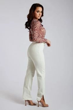 ROM Bonnie Mesh Long Sleeve Bodysuit - Wine Retrograde All Tops