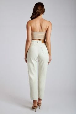 EMS Millicent Plain Rigid Mom Jeans - Ecru All Bottoms