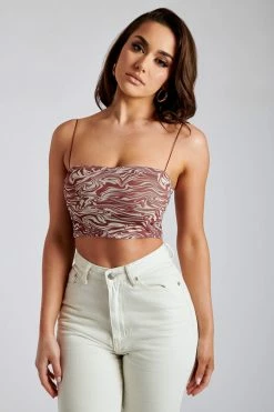 ROM Yvonne Mesh Crop - Wine Retrograde All Tops