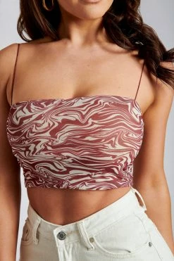 ROM Yvonne Mesh Crop - Wine Retrograde All Tops