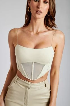 WDN Jada Mesh Corset Bustier - Tofu All Tops