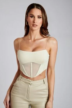 WDN Jada Mesh Corset Bustier - Tofu All Tops