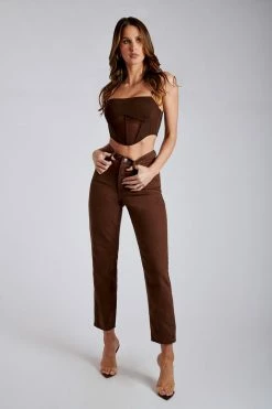 WDN Jada Mesh Corset Bustier - Chocolate