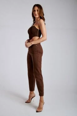 WDN Jada Mesh Corset Bustier - Chocolate