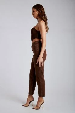 WDN Jada Mesh Corset Bustier - Chocolate