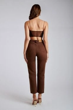 WDN Jada Mesh Corset Bustier - Chocolate