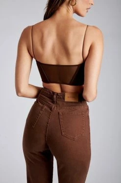 WDN Jada Mesh Corset Bustier - Chocolate