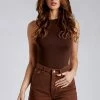 EMS Kirra Raw Hem Longline Boyfriend Shorts - Chocolate All Bottoms