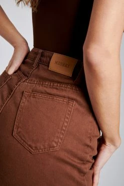 EMS Kirra Raw Hem Longline Boyfriend Shorts - Chocolate All Bottoms 15 EMS Kirra Raw Hem Longline Boyfriend Shorts - Chocolate All Bottoms