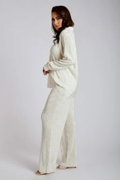 WNT Aytan Pleated Wide Leg Trouser - Tofu