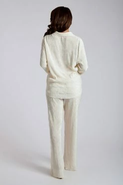 WNT Two Piece Sets Yara Pleated Satin Shirt - Tofu