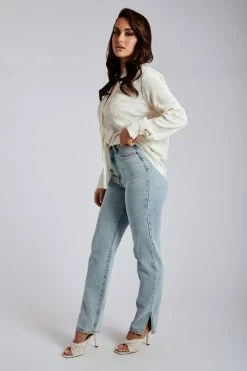 WNT Two Piece Sets Yara Pleated Satin Shirt - Tofu