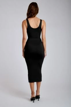 ROM Skylar O Ring Midi Dress - Black DRESSES