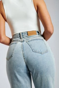 EMS All Bottoms Suki Ripped Knee Rigid Straight Leg Jeans - Light Blue 20 EMS All Bottoms Suki Ripped Knee Rigid Straight Leg Jeans - Light Blue