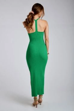 SOP Yasamin Halter Knit Maxi Dress - Green DRESSES