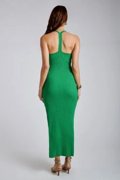 SOP Yasamin Halter Knit Maxi Dress - Green DRESSES