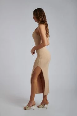 SOP DRESSES Berina Twist Front Maxi Dress - Wheat