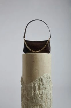 CSO Blakely Croc Chain Bag - Chocolate