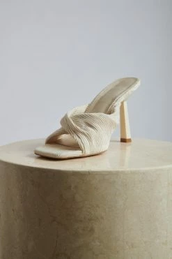 LFS Aggie Textured Fabric Mules - Ivory