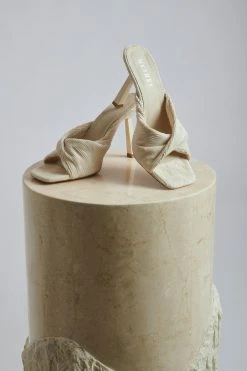 LFS Aggie Textured Fabric Mules - Ivory