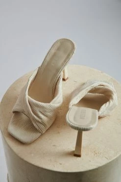 LFS Aggie Textured Fabric Mules - Ivory