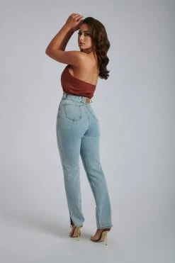 WNT Esta Chain Halter Twist Crop - Chocolate All Tops 12 WNT Esta Chain Halter Twist Crop - Chocolate All Tops