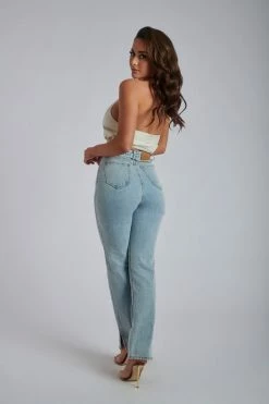 WNT Esta Chain Halter Twist Crop - White