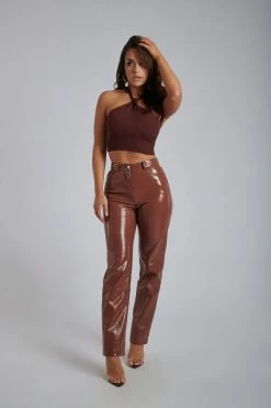 SOP Berina Twist Front Crop Top - Deep Wine